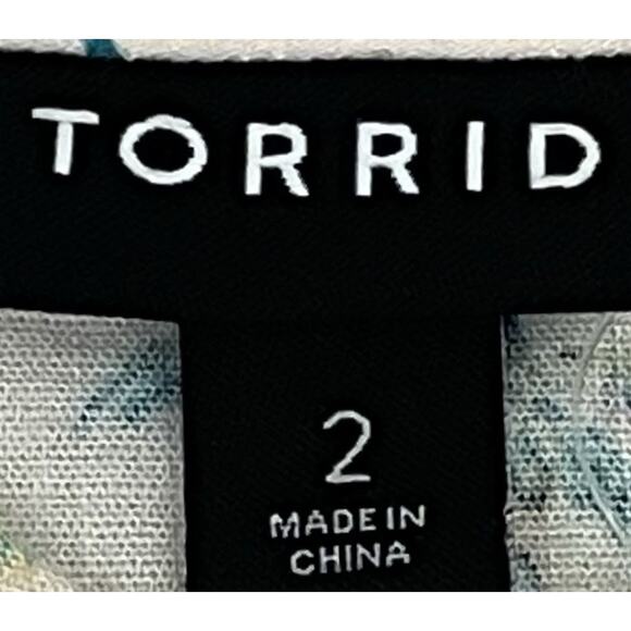 Torrid Ava Slub Cami Tank Top Size 2X Beige Palm Trees Sleeveless Rayon Shirt - Picture 2 of 9